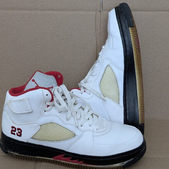 Nike Air Jordan 5 Mens Fusion White Varsity Red Black 318608-161 Air Force1 Sz 8 main image 10